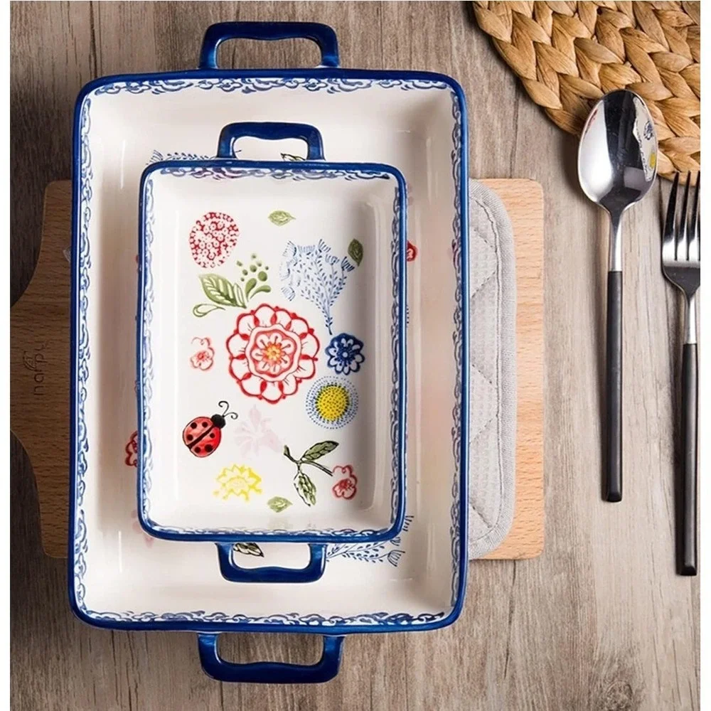 Ceramic Baking‎ Dish Rectangular Bakeware Set Baking Pan, 2-Piece Stoneware